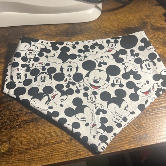Black and Whote Mickey Mouse Dog Bib - Picture 2 of 3